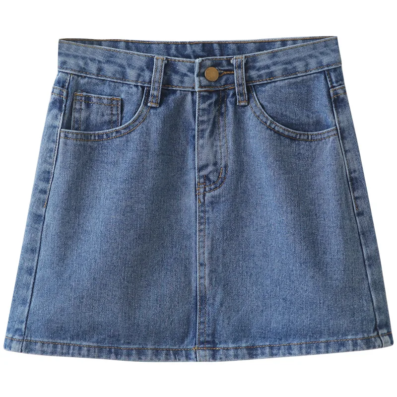 Женская летняя джинсовая мини юбка с высокой талией|skirt summer|denim skirt womena line mini |
