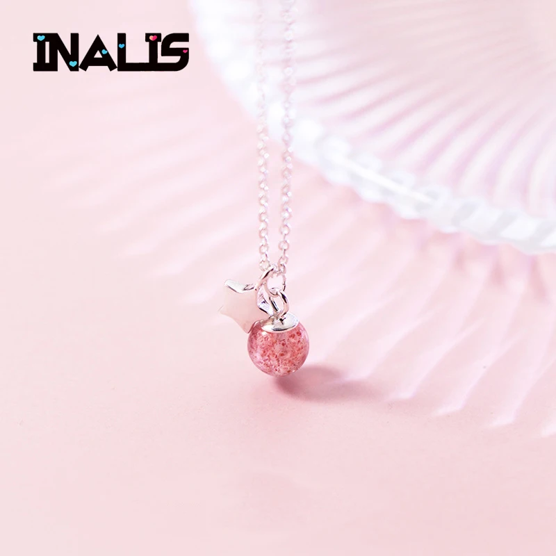 INALIS Новая модная Подростковая Дизайн с сердечком S925 Silver Star клубника Кварцевый