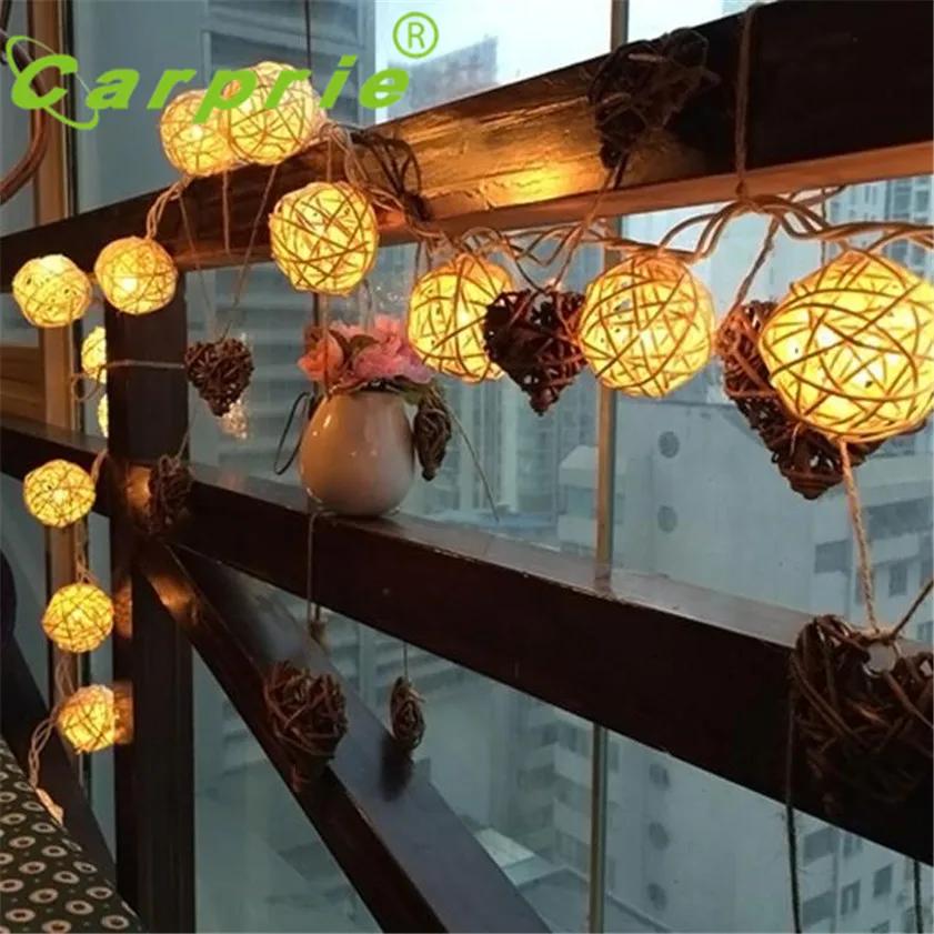 Super 20 LED Warm White Rattan Ball String Fairy Lights For Xmas Wedding Party Hot | Лампы и освещение