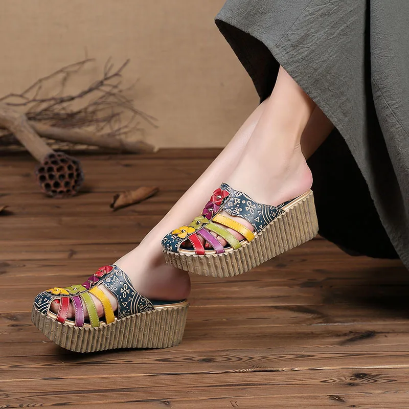 2019 новые летние открытые обувь ручной работы женские туфли без задника из