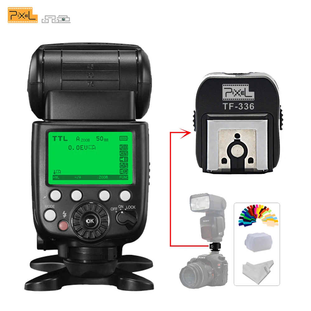 Беспроводная вспышка Pixel x800s Standard GN60 Speedlite TTL HSS ЖК-экран для камер Sony Mi Shoe и адаптер