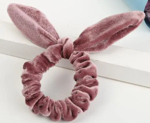 light pink Новое поступление, Модные женские милые бархатные резинки для волос с бантиком, милые резинки для волос, аксессуары для волос для девушек, держатель для конского хвоста - Цвет: light pink