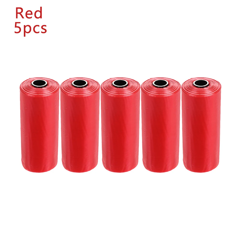 red 5Rolls 5/10 рулонов/упаковка отходов забрать держатель мусора открытый Чистый инструмент Экологичные кокосовые чистые животные мусора разлагаемые пакеты для уборки за собакой - Цвет: red 5Rolls