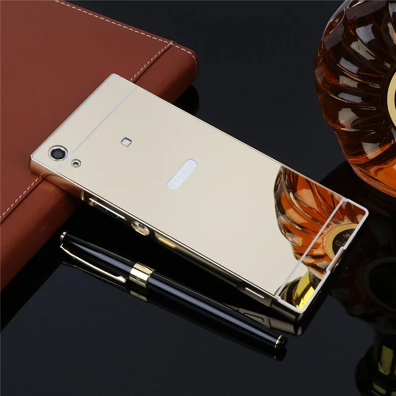 Зеркальный чехол для Sony XA1 металлическая рамка с зеркальной задней крышкой