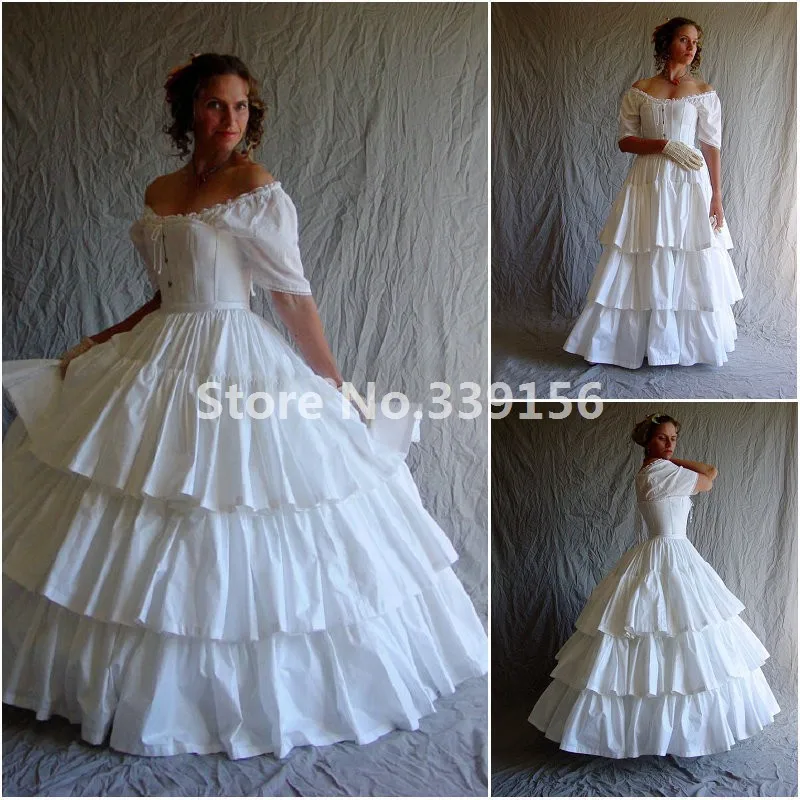 17th века исторический Manor хозяйка оборками белые длинные платья в готическом