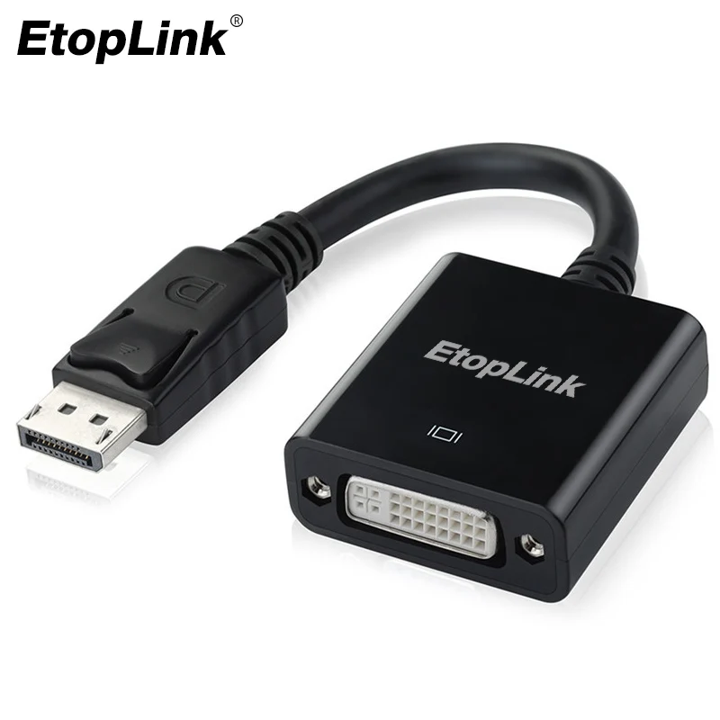 EtopLink DP to DVI Adapter DisplayPort Display Port Cable Converter Male Female 1080P for Monitor Projector |