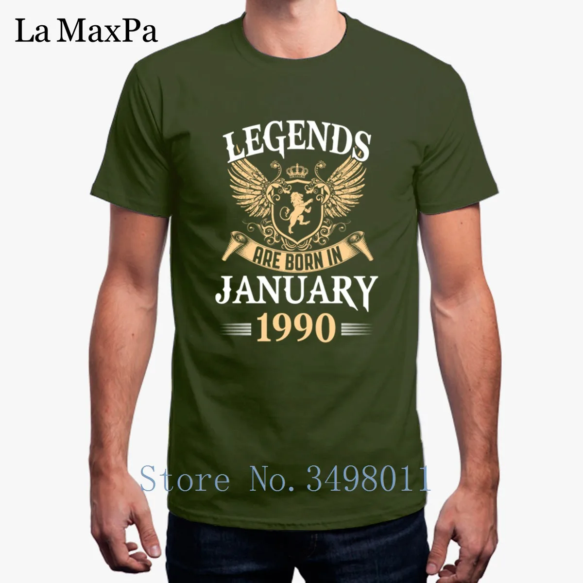 Новая модная футболка Kings Legends Born In January 1990 футболка одежда с круглым вырезом крутая Мужская футболка с коротким рукавом Mens