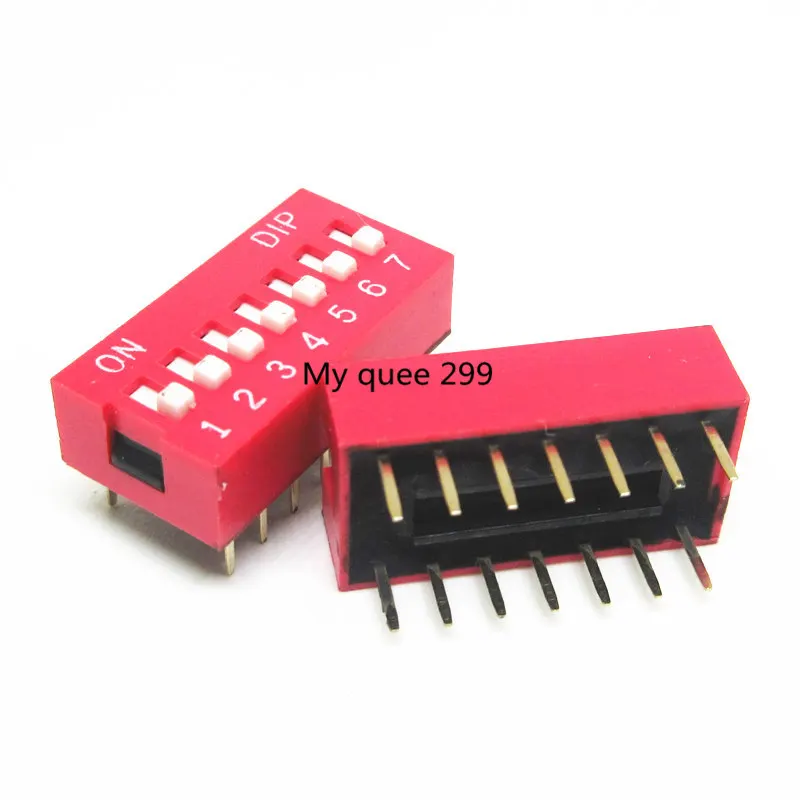 Модуль переключателя слайдера 7 бит 100 мм позиций погружение в красный шаг 2 54