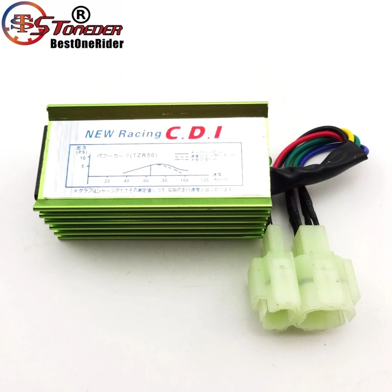 STONEDER Green Racing 6 Pin AC Зажигание CDI Коробка для GY6 50cc 70 90cc 110cc 125cc 150cc двигатель Мопед ATV Quad Багги скутер