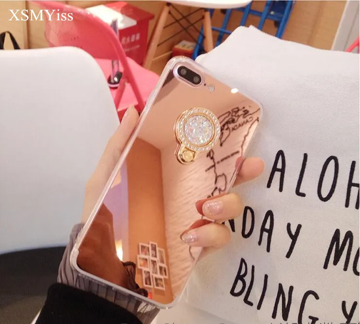 XSMYiss Шикарный чехол для телефона iPhone 7 8 Plus DIY кольцо подставка держатель мягкий