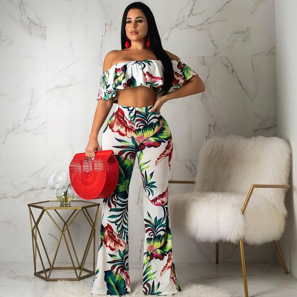 Сексуальный Повседневный Спортивный костюм женский топ с оборками и вырезом