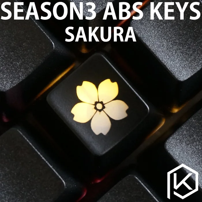 Новинка блеск через Keycaps ABS травленый, светильник, блестящий черный красный пользовательская Механическая Подсветка клавиатуры oem профиль - Цвет: Black Sakura x1