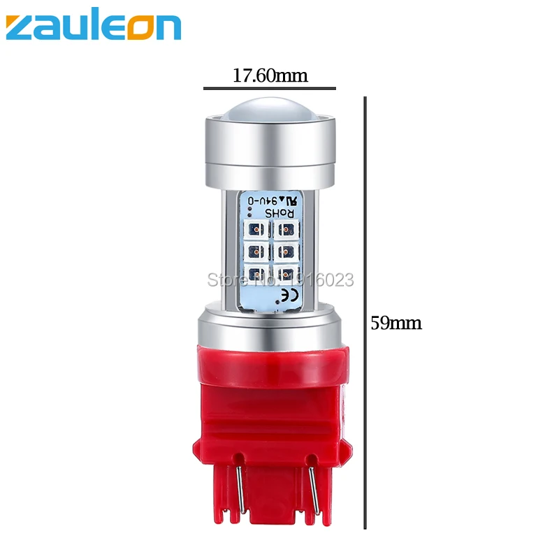 Zauleon 2 шт. Автомобильный светодиодный фонарь T25 3157 P27/7 Вт красный задний светильник