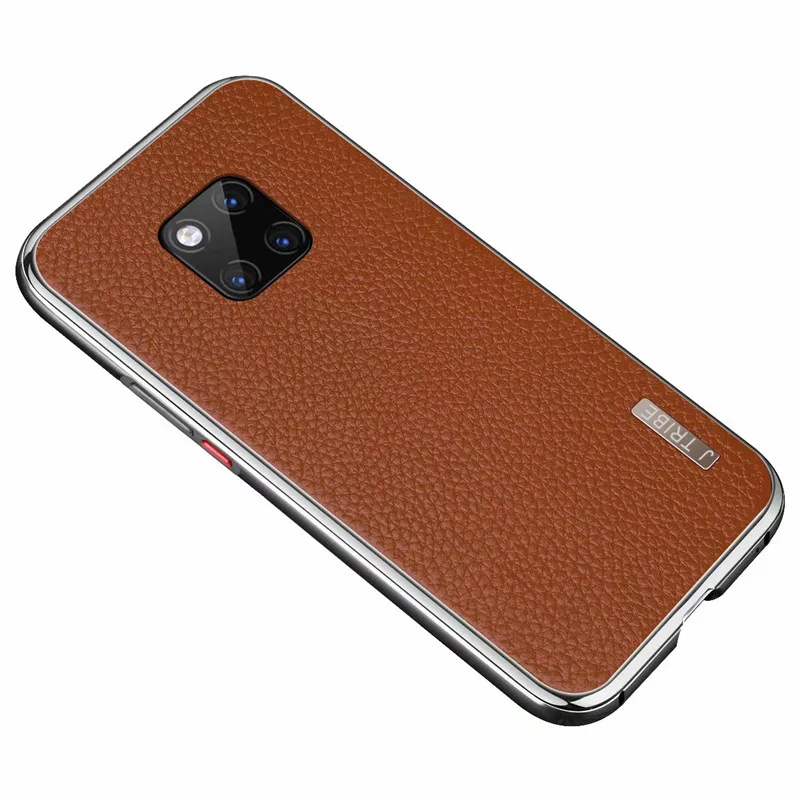 Роскошный Магнитный чехол из натуральной кожи с металлической рамкой для Huawei Mate