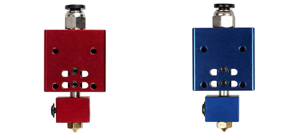 XCR3D высококачественный Улучшенный V6 j-hend цельнометаллический Hotend комплект красный синий 0,4 мм/1,75 мм Насадка для 3d принтера экструдер