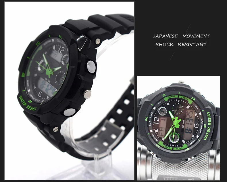 BOUNABAY Водонепроницаемые часы для мужчин оригинальные мужские часы esportivo мужские верхние бренды цифровые часы военные часы оранжевые плавать saat on.