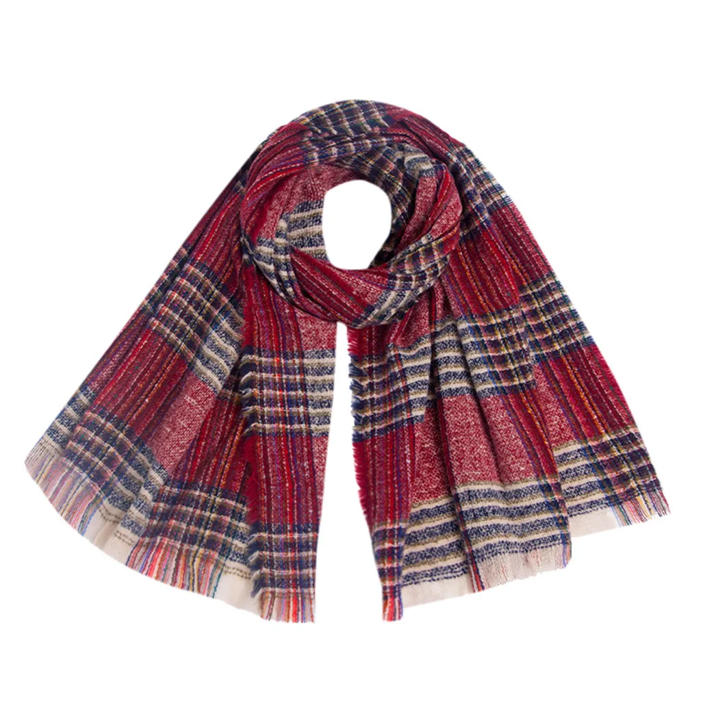 Шарф женский длинный дизайнерский зимний теплый большая решетка 2019 | Аксессуары