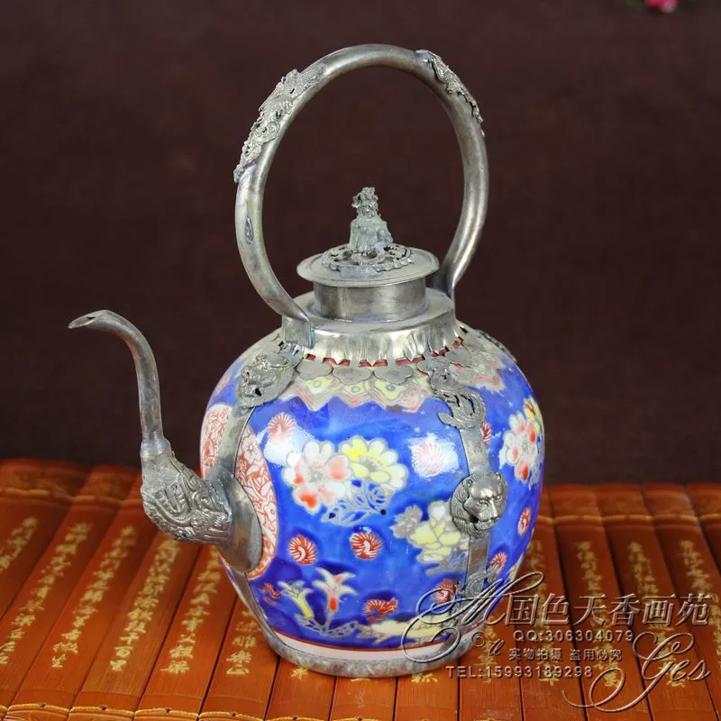 Антикварный антиквариат Китайский медный чайник | Дом и сад