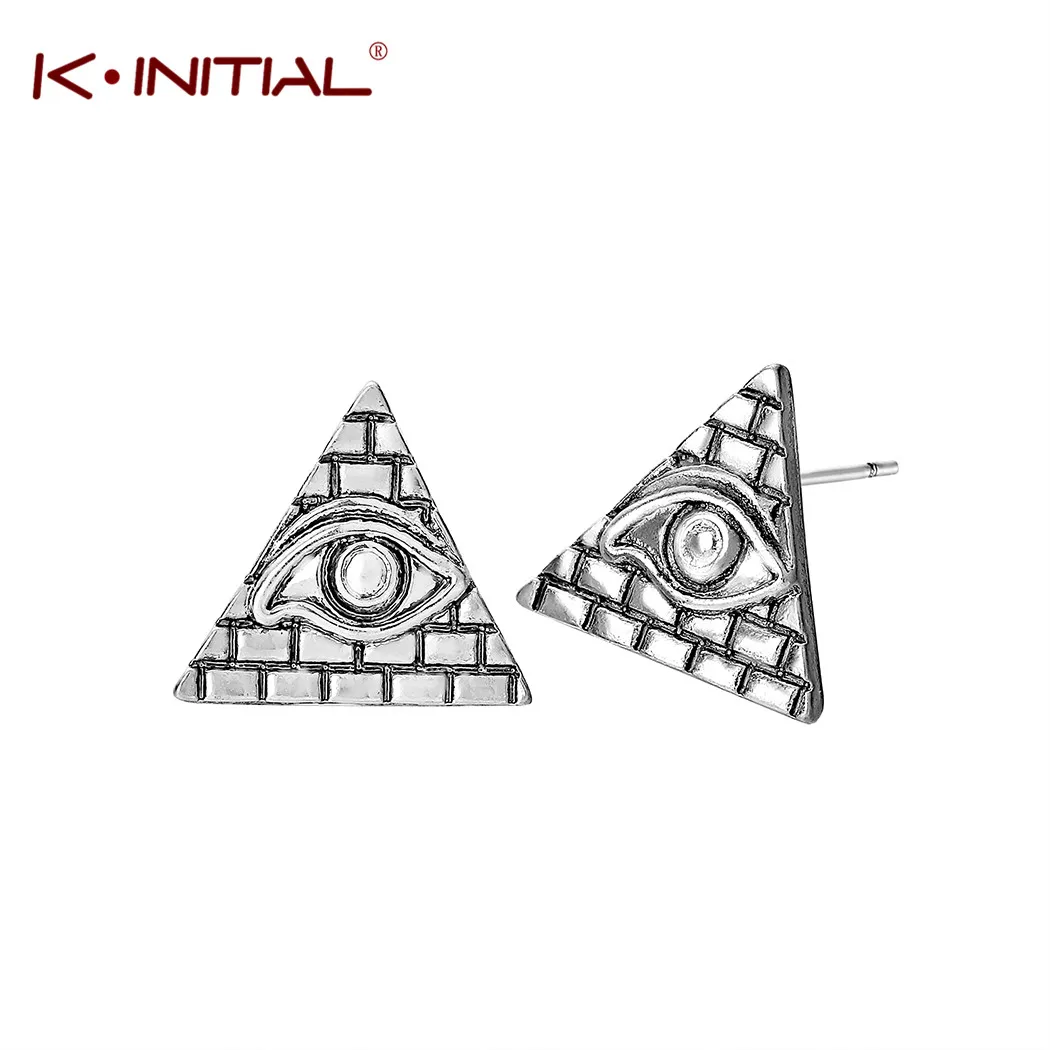 Серьги-гвоздики Kinitial в виде милых глаз новый дизайн серьги треугольника с