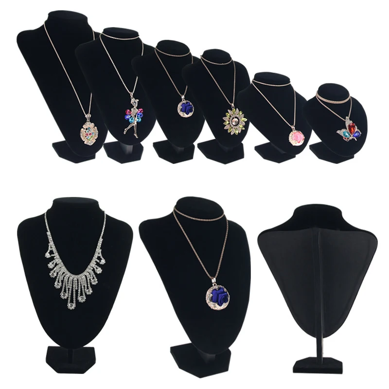 Бархатный черный манекен для женщин и девочек 1 шт. большой размер ожерелье