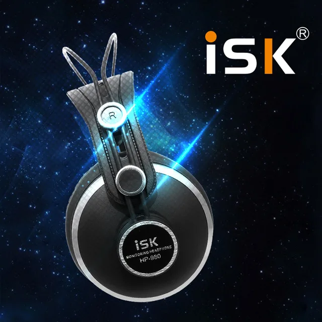 Фирменные мониторные наушники, iSK hp-980, профессиональная студийная диджейская гарнитура, объемный стерео звук, наушники Hifi, наушники