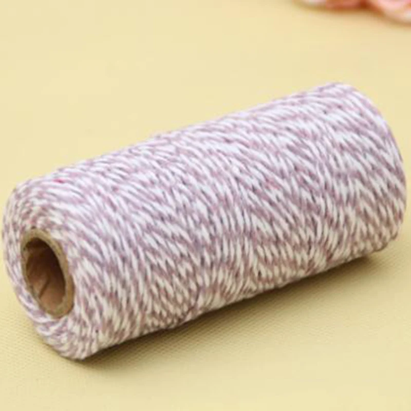 100M* Double Color Cotton Baker Rope Twine for Handmade Accessories Christmas Decoration gift DIY Wrapping HBB12 | Дом и сад