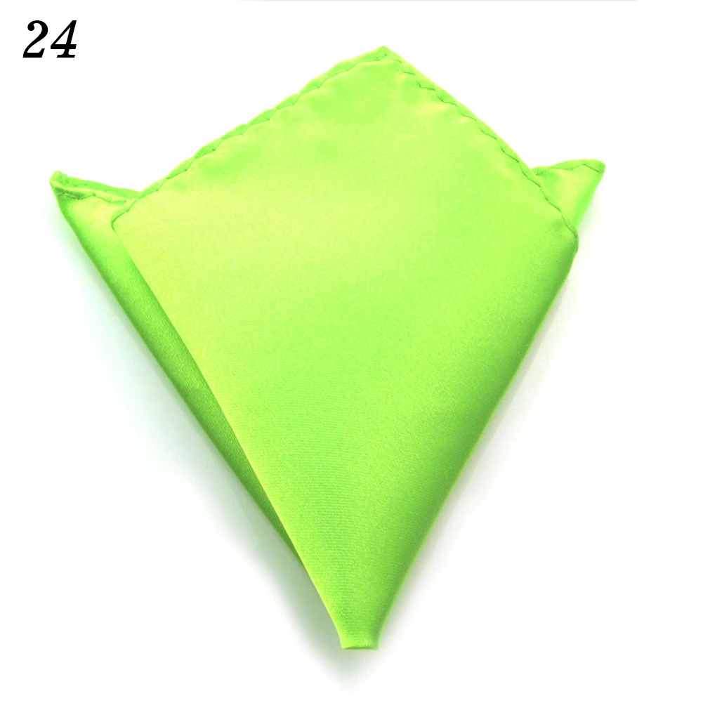 24 Новые 29 цветов мужские Hanky атласные однотонные простые костюмы Свадебный квадратный Карманный вечерние платок - Цвет: 24