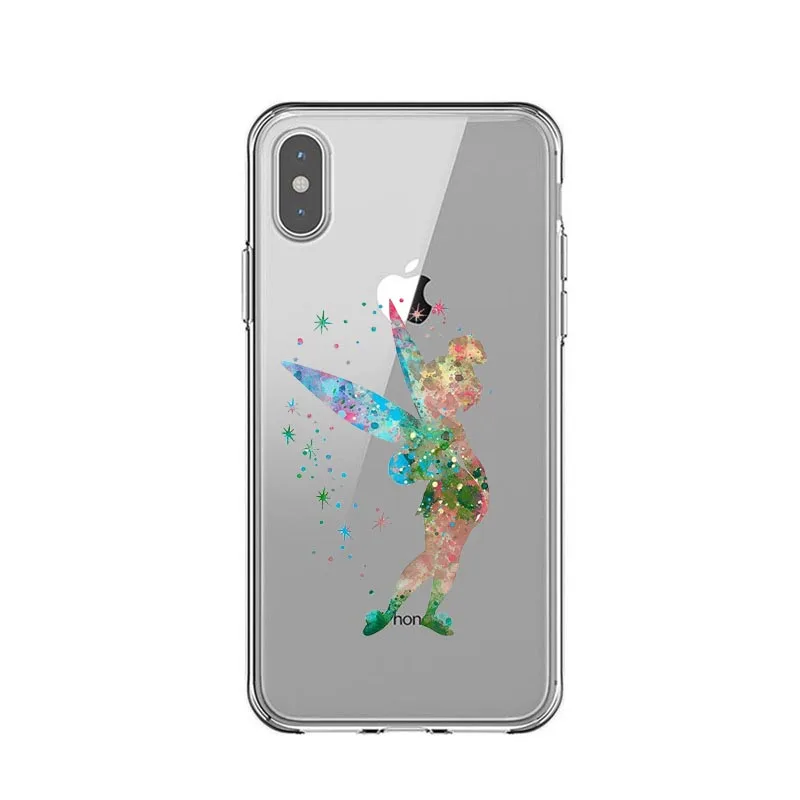 TPU Силиконовый чехол TinkerBell для телефона iPhone 7 8 Plus XS MAX XR милый мягкий маленький чехол с русалкой для iPhone X 6 6S Plus 7 8 5 SE Coque - Цвет: TPU