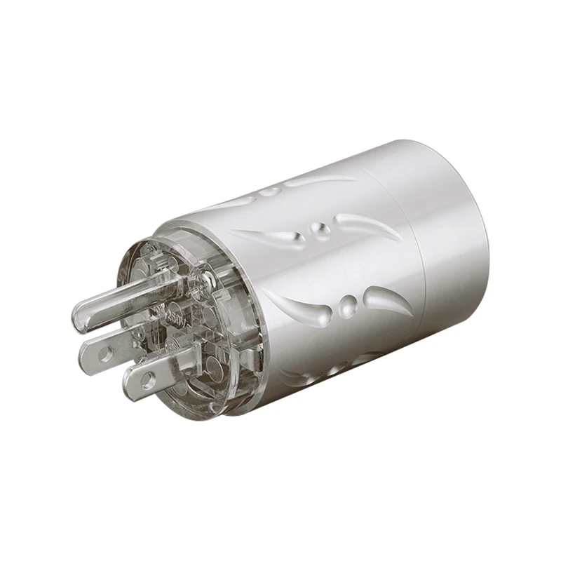 One pair Viborg VM512R+VF512R US power plug 99.998% copper Rhodium plated AC power plug with IEC plug