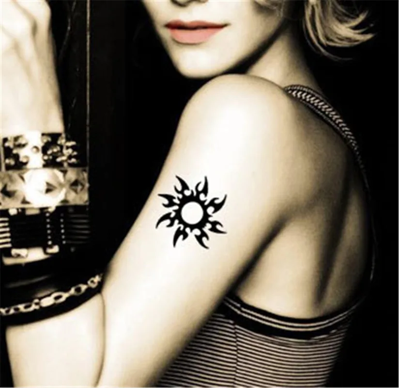 Blue black tibetan sunflower brand fashion waterproof temporary tattoo sticker tatoo tatto women flash fake henna WM009 | Красота и