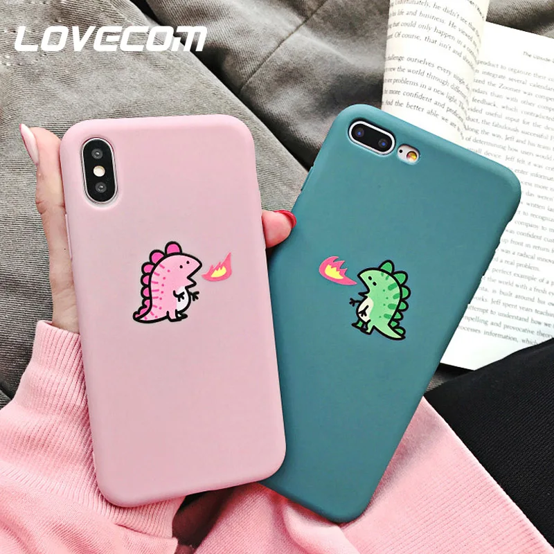 Милый мультяшный чехол для телефона для iphone 8 Plus 6 6S 7 X с милым динозавром для iphone Xs max XR Capa