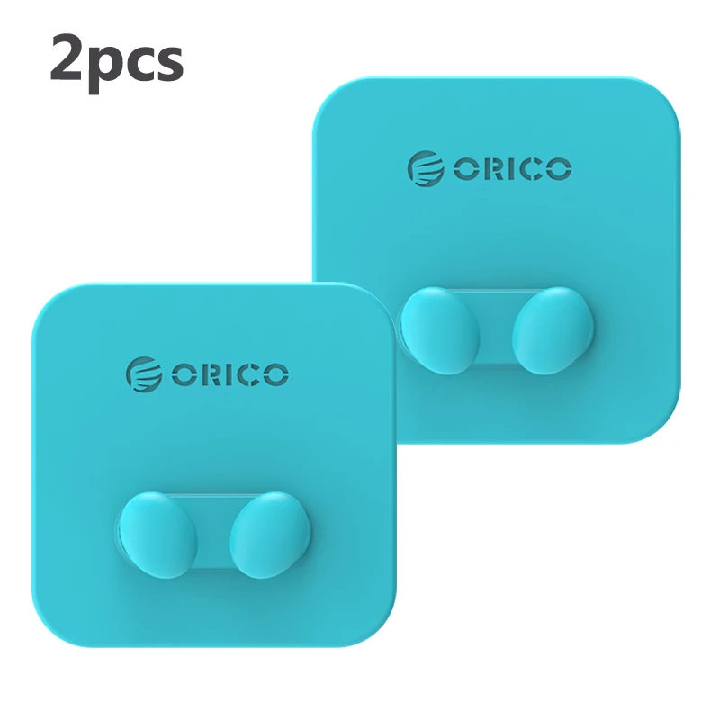 ORICO SG-WT2 держатель силиконового кабеля штекер управления разъем для хранения крюк питания Разъем Держатель Вешалка настенный крюк для хранения - Цвет: 2pcs Blue