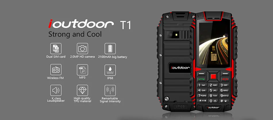 XGODY ioutside T1 2G функция телефона IP68 Ударопрочный cep телефон 2,4 ''128M+ 32M GSM 2MP задняя камера FM телефон Celular 2G 2100mAh