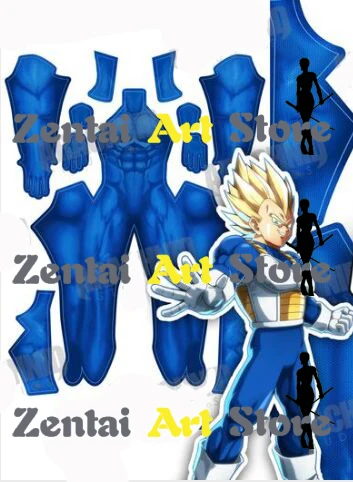 Костюм для косплея в стиле Аниме Dragonball Z Vegeta Super Saiyan костюм синего цвета из лайкры