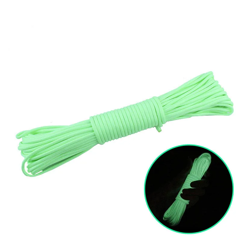 Light green 20 м 9 нитей шнур светящийся нейлоновый Паракорд парашютный канат для наружного альпинизма Кемпинг Пряжка веревка - Цвет: Light green