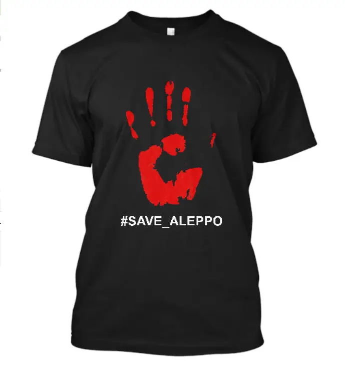 Новинка 2017 мужские креативные футболки с надписью Save Aleppo для поддержки детей из