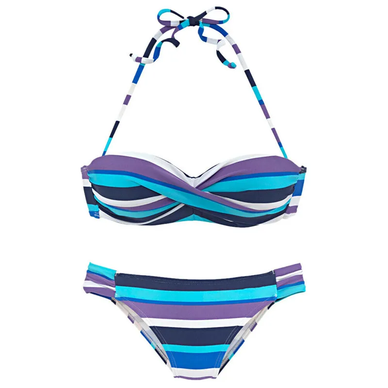 

Fashion Casual Slim Print Women Ladies Push-up Padded Bikini Swimsuit Swimwear Bathing Two Pieces Summer Clothes