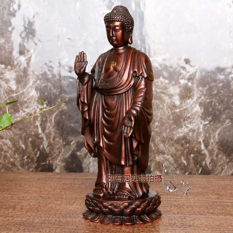 Китайская красная бронза медная подставка ambitha Sakyamuni статуя Будды