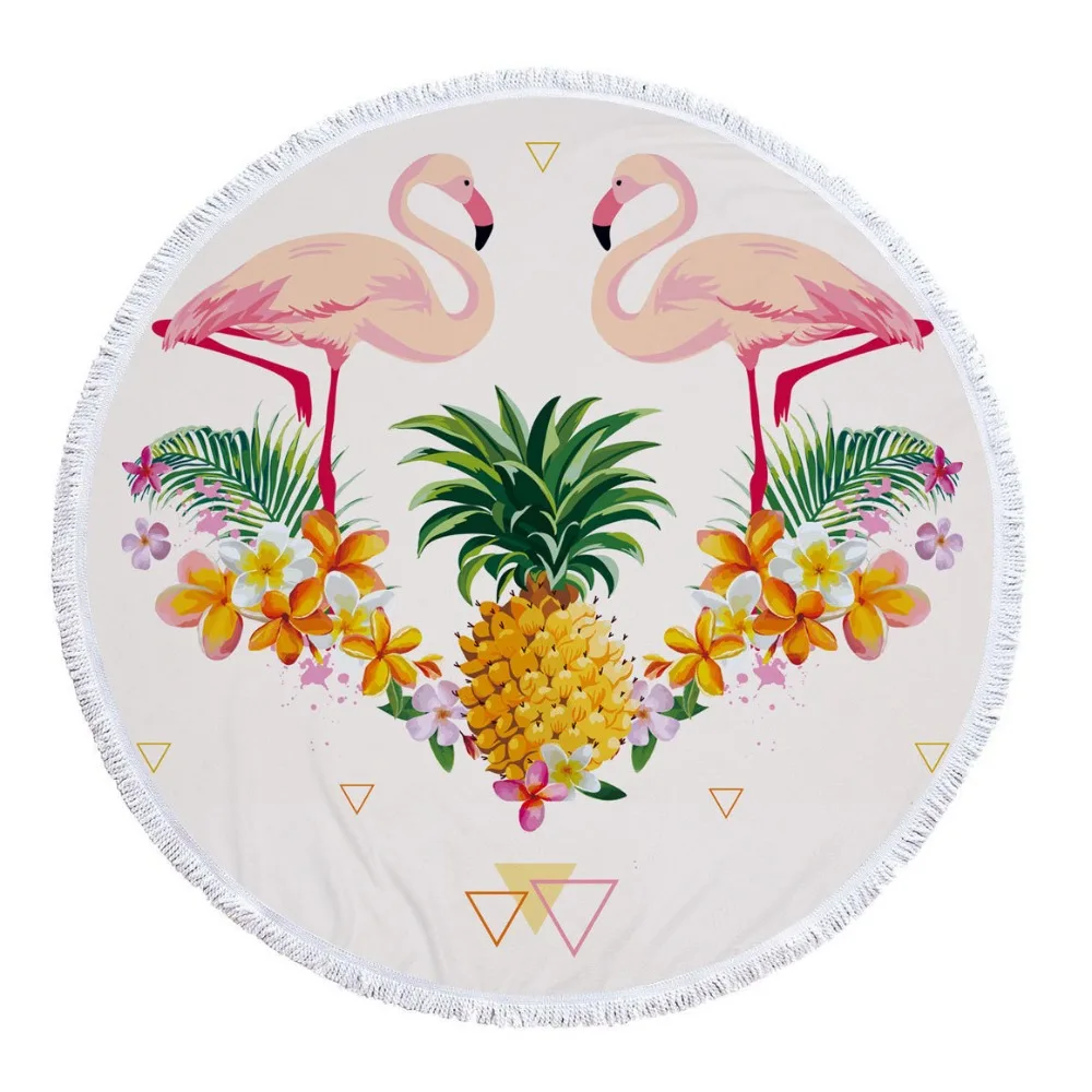 Милое розовое 150 см круглое пляжное полотенце модное покрывало из микрофибры с