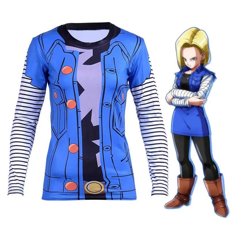 Dragon Ball супер футболка Гоку черный Вегета Android 18 костюмы для косплея Frieza фитнес