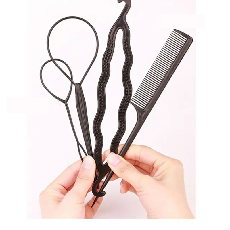 Набор инструментов для укладки # AD17040 4 шт. пластиковый конский хвостик