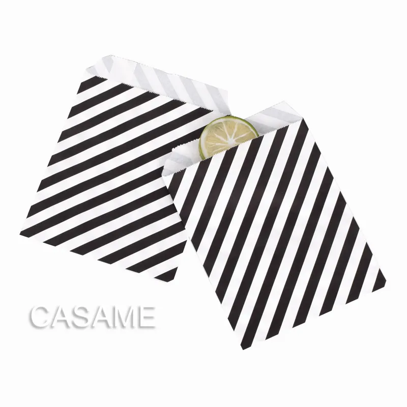 Black Stripe 13x18 25 шт. крафт-бумажные пакеты в золотую полоску, свадебный подарок, товары для дня рождения, свадебные украшения, подарки, подарочная упаковка - Цвет: Black Stripe 13x18