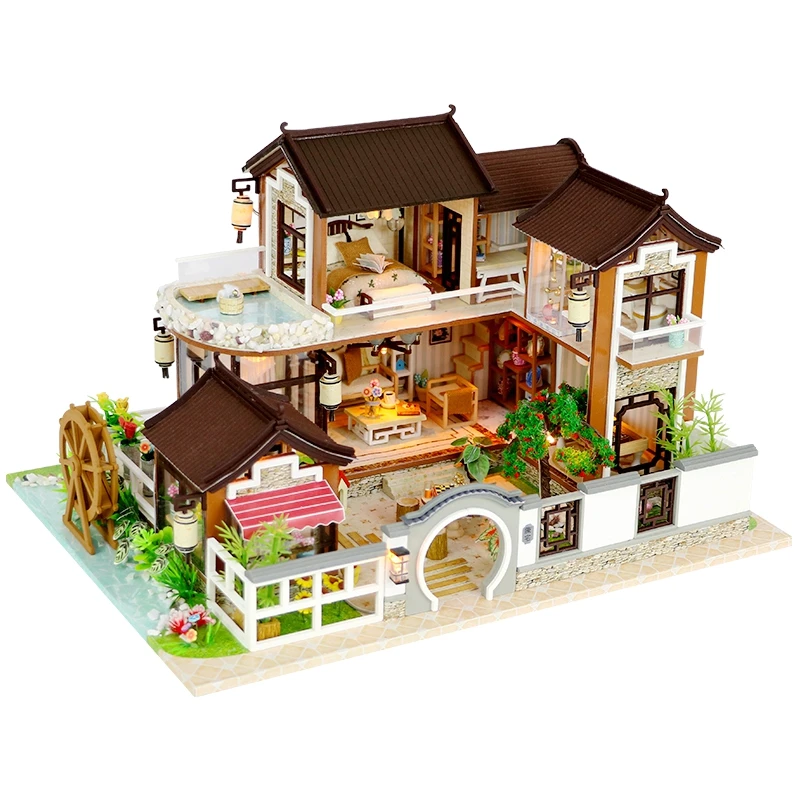 Casa de muñecas en miniatura para niños y niñas, maqueta de muebles hecha a mano, juguetes hechos a mano