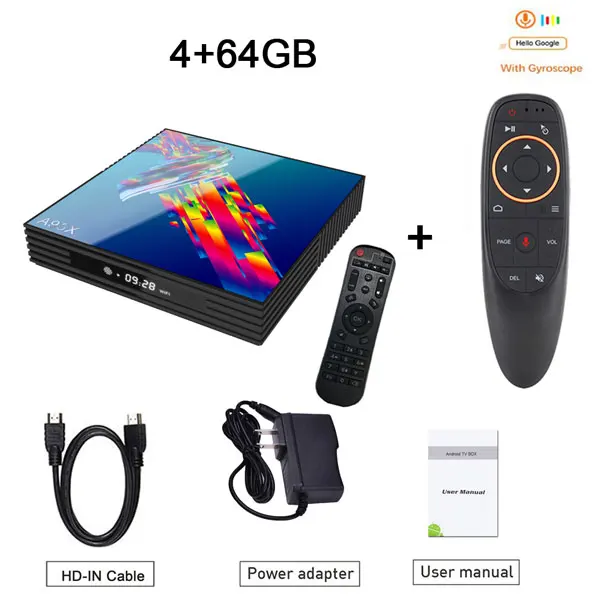 4GB 64GB VOICE Google tv box android 9,0 H96 MAX Rockchip 4G 16 GB 32 GB 64 GB Android tv box 2,4/5,0G WiFi Bluetooth 4,0 4 K 3D iptv Android box - Color: 4GB 64GB VOICE