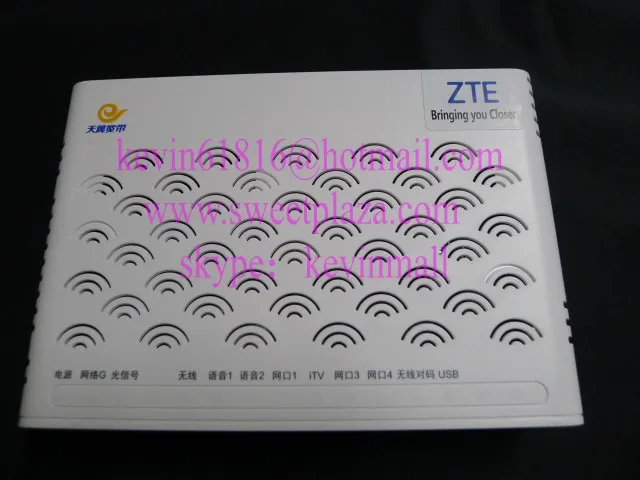 ZTE беспроводной GPON ONU ZXHN F660 с 4 портами ethernet + 2 голосовыми wifi и логотипом Tianyi
