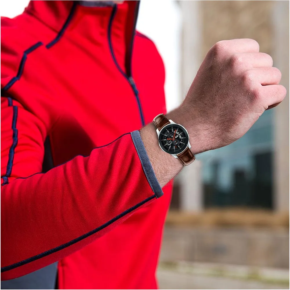 Ремешок 22 мм для Samsung Gear S3 Frontier/Classic Galaxy Watch 46 кожаный ремешок наручных часов Huami