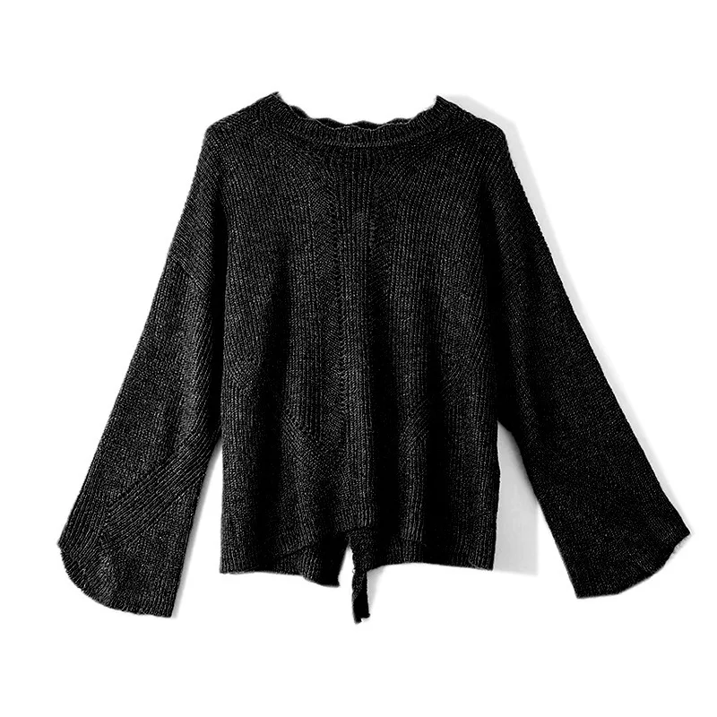 Early autumn 2019 lazy wind round neck loose new thin section pullover sweater | Женская одежда