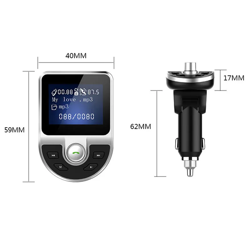 JaJaBor fm-передатчик Bluetooth автомобильный комплект громкой связи AUX аудио MP3 музыкальный плеер A2DP двойной USB зарядное устройство Автомобильный fm-модулятор