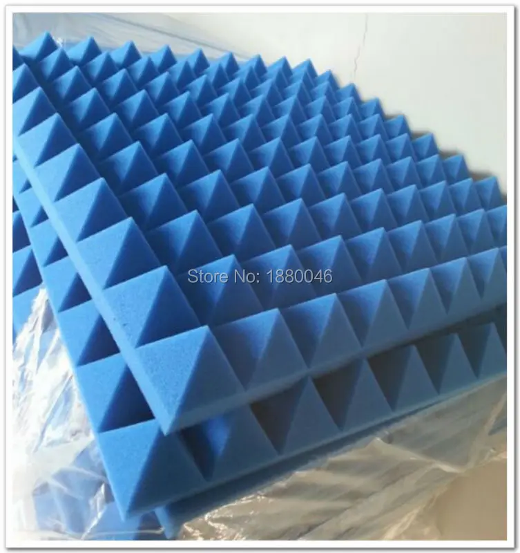 High Quality New Blue Color acoustic foam pyramid studio sound panel 20pcs 50*50*5cm In stock | Дом и сад
