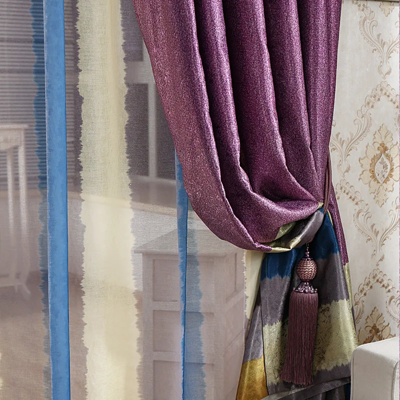 Художественные шторы с изображением Моны Лизы фиолетовая картина маслом Кортина